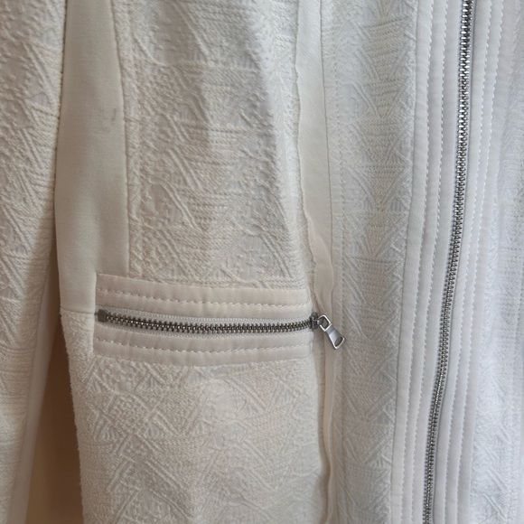 Rebecca Taylor size 6 white blazer jacket. 72% cotton, 25% polyester, 3% spandex - Picture 3 of 4